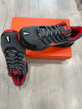 Nike Men’s Athletic Shoes Gray and Red Mesh Trainers